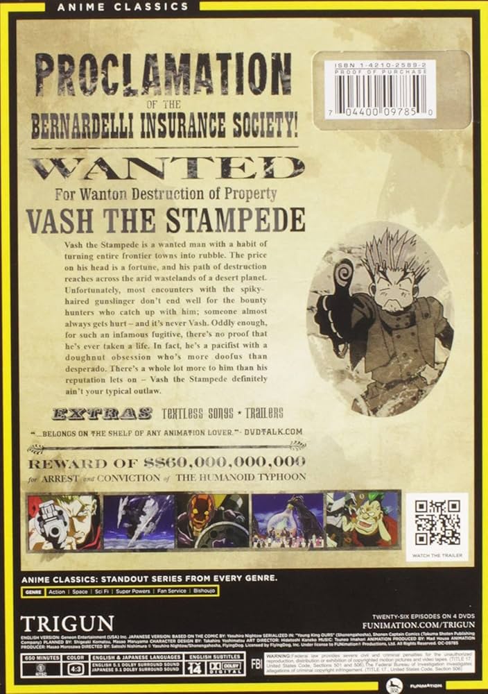 Amazon.com: Trigun: Complete Series Box Set (Classic) : Johnny